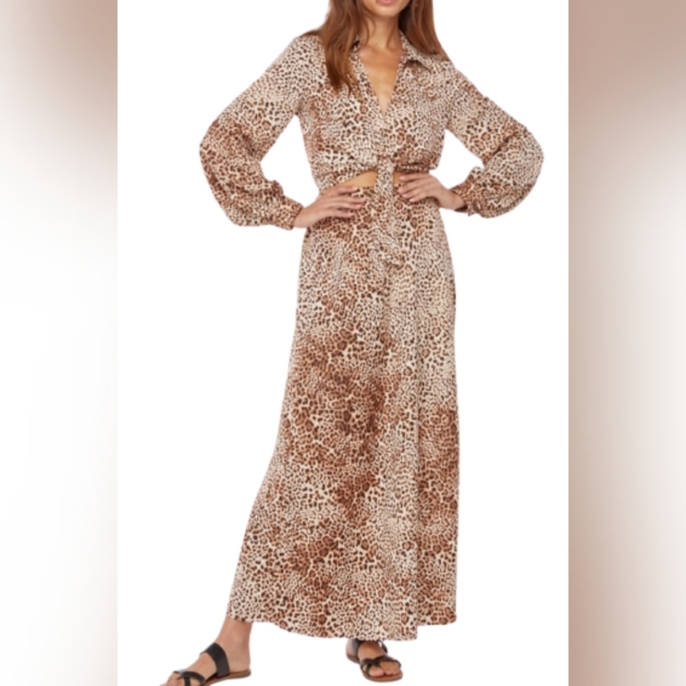 JustFab Leopard Blouse & Skirt Set